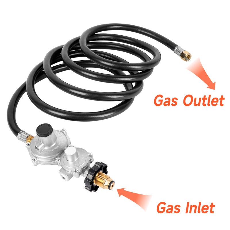 GASPRO 10 FT Two Stage Propane Regulator hose with P.O.L. and 3/8 Inch Female Flare for RV, Grill, Gas Stove, Range - Image 3